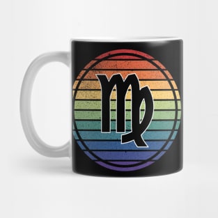 Vintage Distressed Rainbow Gay Pride Zodiac Virgo Mug